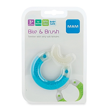 MAM Bite & Brush Teether in Blue. View a larger version of this product image.