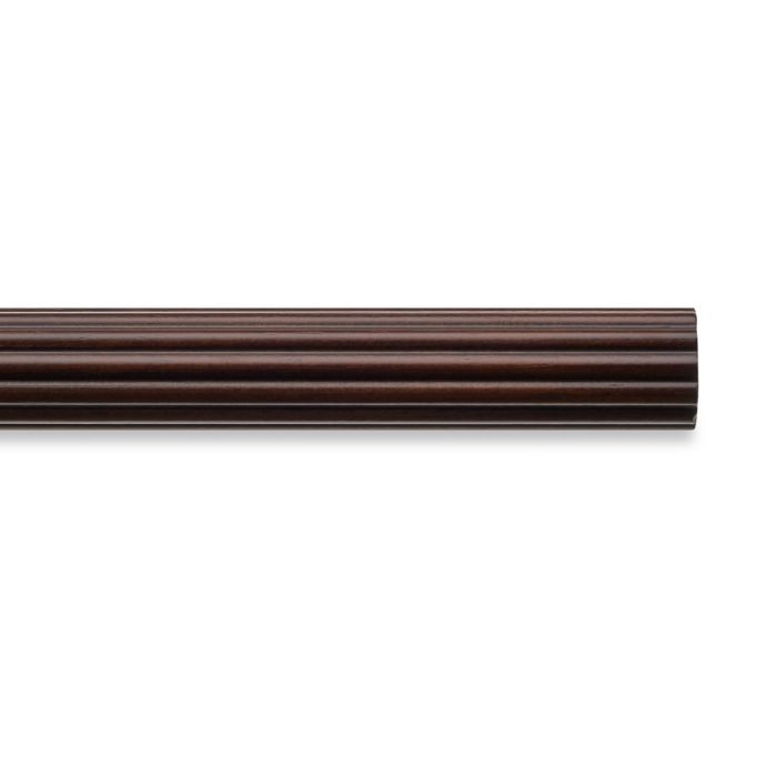 Cambria Classic Wood Decorative Fluted Drapery Pole In Dark Brown