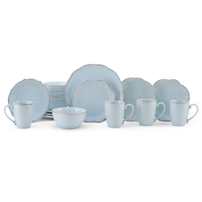Gourmet Basics by Mikasa® Serena 16Piece Dinnerware Set in Blue Bed