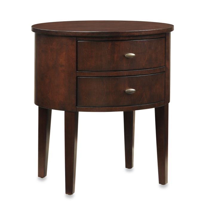 Verona Home 2-Drawer Oval End Table | Bed Bath & Beyond