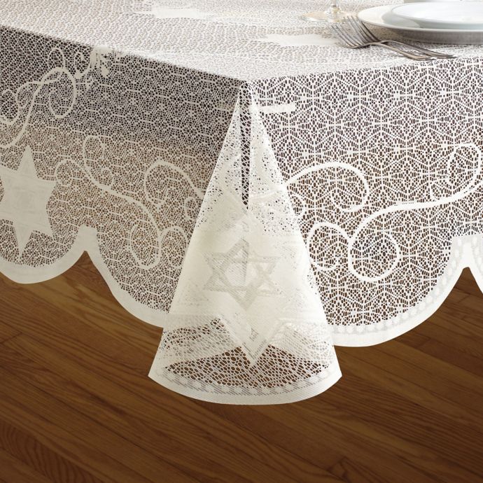 Ivory Lace Tablecloth with Gold Foil Bed Bath & Beyond