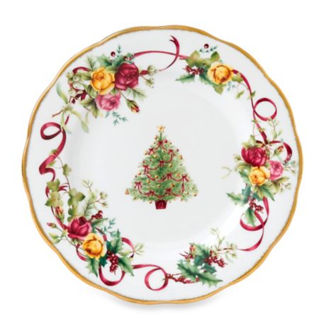 Royal Albert Old Country Roses Christmas Tree Salad Plate | Bed Bath ...