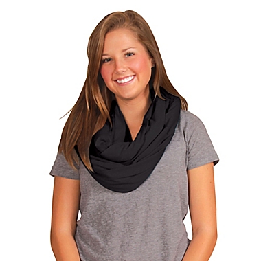 Leachco&reg; Luxi&trade; Infinity Nursing Scarf in Black. View a larger version of this product image.