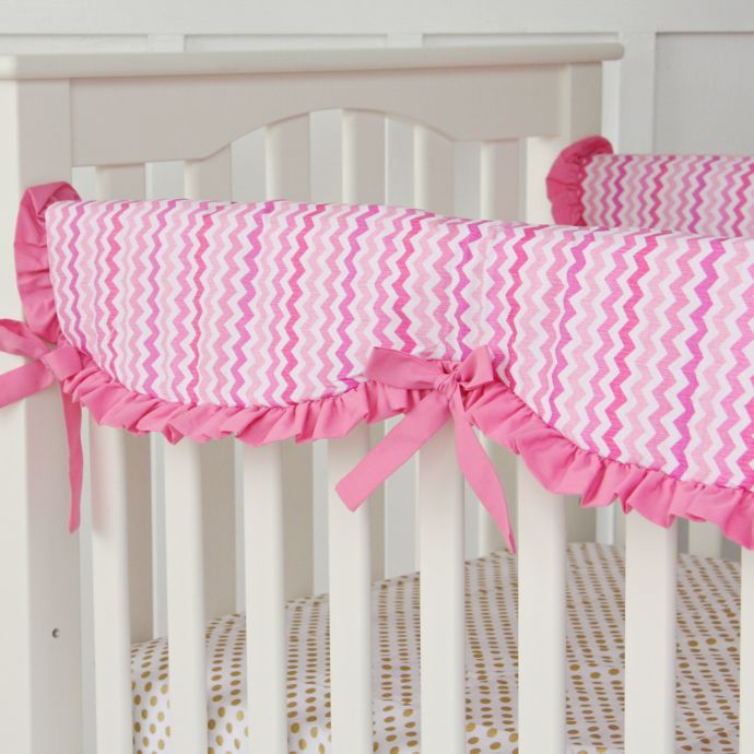 Caden Lane Girly Zig Zag Crib Rail Cover Buybuy Baby