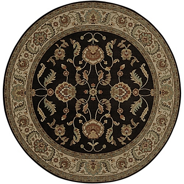 Karastan Ashara Agra 8-Foot 8-Inch Round Rug in Black. View a larger version of this product image.