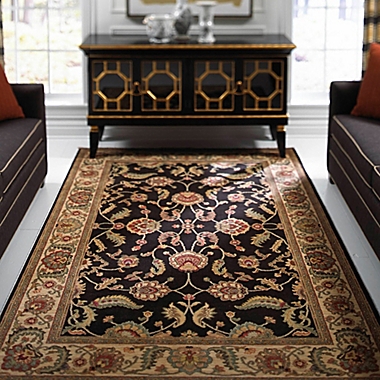 Karastan Ashara Agra 8-Foot 8-Inch Round Rug in Black. View a larger version of this product image.