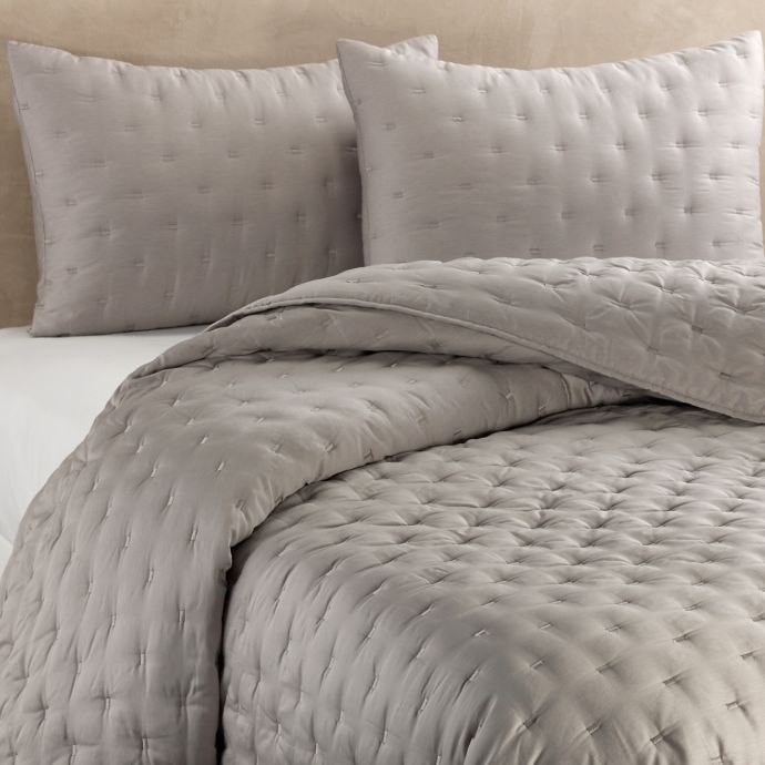 Vera Wang Luster Quilt In Heather Grey Bed Bath Beyond