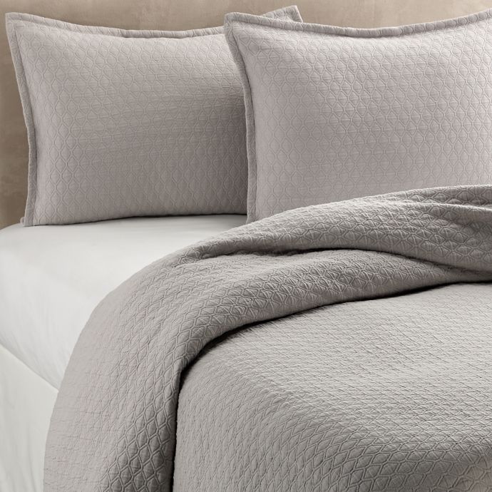 Vera Wang Puckered Diamond Matelasse Coverlet In Steel Bed Bath