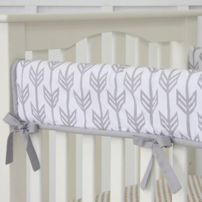 grey crib rail cover