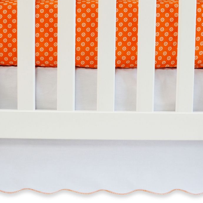 Oliver B White Crib Skirt With Trim Buybuy Baby