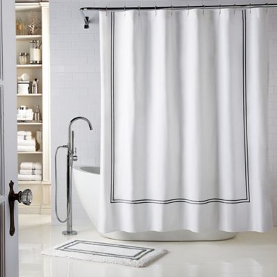 black and white bathroom shower curtain