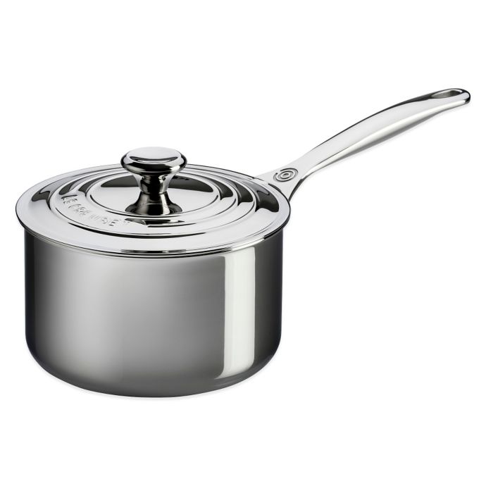 Le Creuset Tri Ply Stainless Steel Covered Saucepans Bed Bath