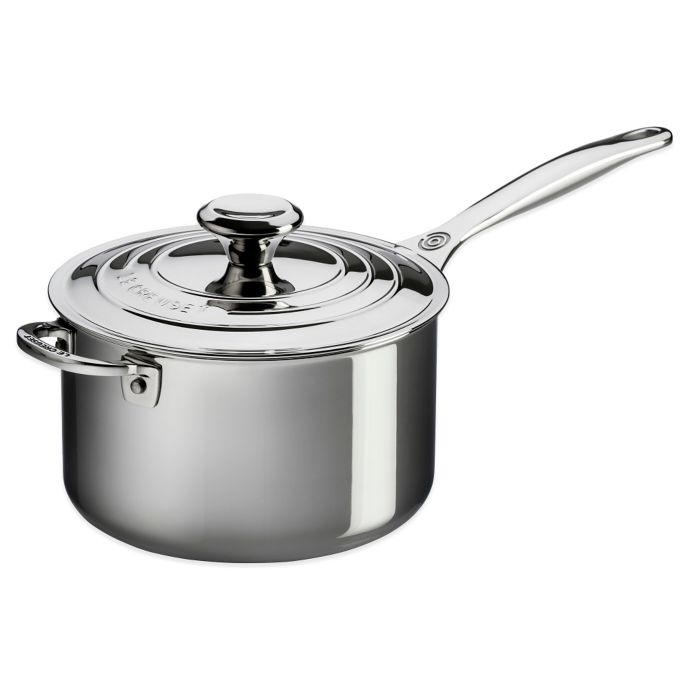 Le Creuset® 4 qt. TriPly Stainless Steel Covered Saucepan Bed Bath