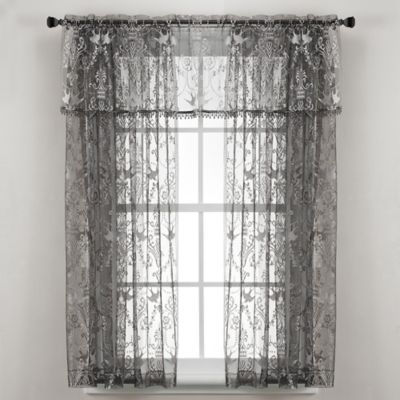 Ss Collection Lace Window Curtain, Black Lace Curtains