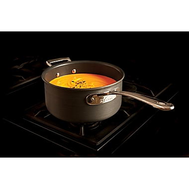 All-Clad B1 Nonstick Hard Anodized 3 qt. Saucepan with Lid. View a larger version of this product image.
