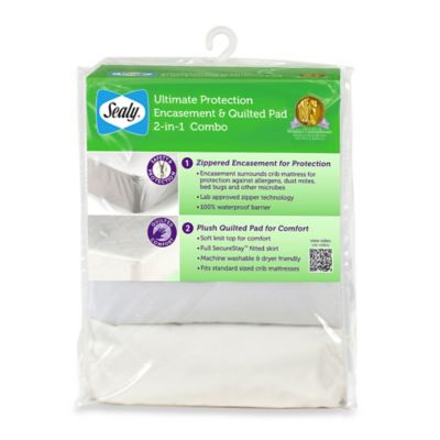 sealy securestay waterproof crib mattress pad