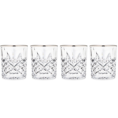 Godinger Platinum 8 oz. Double Old-Fashioned Glasses (Set of 4). View a larger version of this product image.