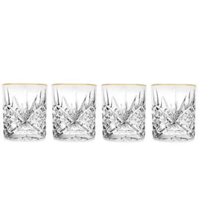 Godinger Gold 8 oz. Double Old-Fashioned Glasses (Set of 4)