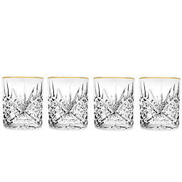 Godinger Gold 8 oz. Double Old-Fashioned Glasses (Set of 4)