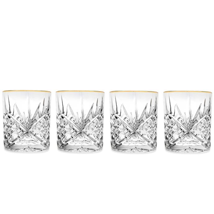 Godinger Gold 8 oz. Double Old-Fashioned Glasses (Set of 4) | Bed Bath ...