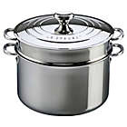Alternate image 0 for Le Creuset&reg; 9 qt. Tri-Ply Stainless Steel Covered Stock Pot with Deep Colander Insert