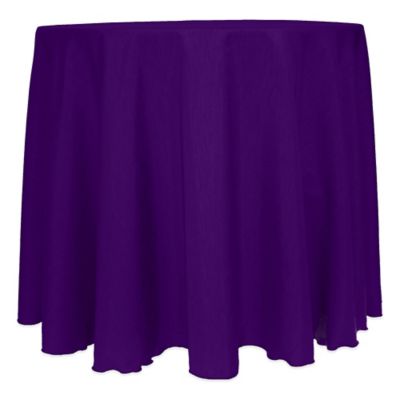 Ultimate Textile Majestic 132-Inch Round Reversible Shantung Satin Tablecloth in Purple