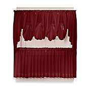 Emelia 24-Inch Sheer Window Curtain Tier Pair in Burgundy