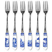 MIGUOR Cutlery Dessert Forks Stainless Steel Fruit Forks Stainless Steel with Vibrantly Coloured Plastic Wide Handles 