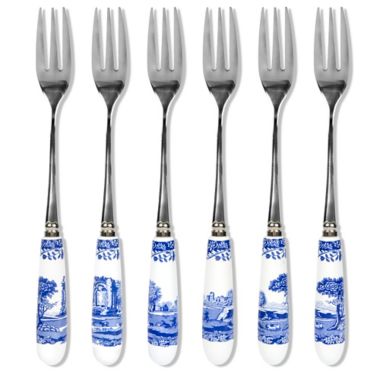 Spode&reg; Blue Italian Pastry Forks (Set of 6). View a larger version of this product image.