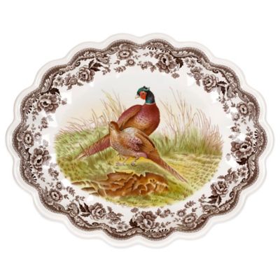 Spode&reg; Woodland Pheasant Oval Fluted Dish