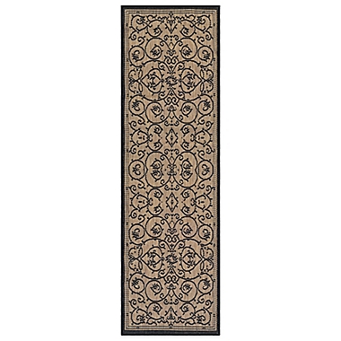 Couristan&reg; Veranda 2-Foot 3-Inch x 7-Foot 10-Inch Indoor/Outdoor Rug in Cocoa/Black. View a larger version of this product image.
