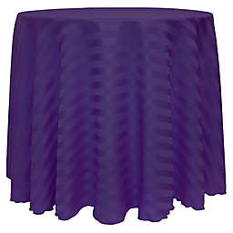 Ultimate Textile Poly Stripe 108-Inch Round Tablecloth in Purple