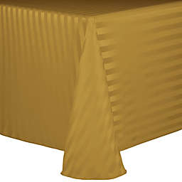 Ultimate Textile Poly Stripe 90-Inch x 156-Inch Oblong Tablecloth in Gold