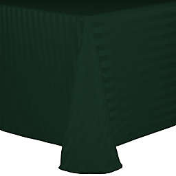 Ultimate Textile Poly Stripe 90-Inch x 156-Inch Oblong Tablecloth in Hunter