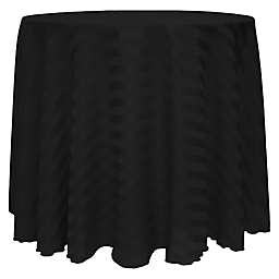 Ultimate Textile Poly Stripe 132-Inch Round Tablecloth in Black