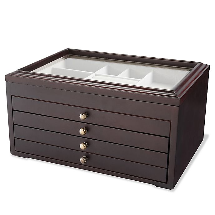 Wooden Jewelry Box With Glass Top Bed Bath Beyond