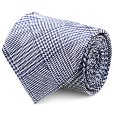 Silk Glen Plaid Tie in Blue
