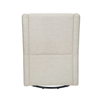 babyletto toco swivel glider and ottoman in white linen