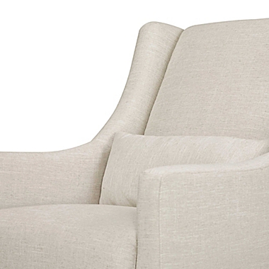 Babyletto Toco Swivel Glider in White Linen with Ottoman. View a larger version of this product image.