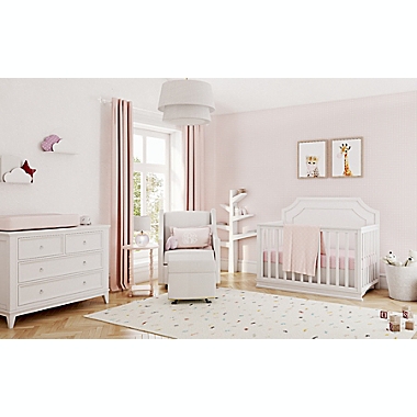 Namesake Emma Regency 4-in-1 Convertible Crib in Warm White. View a larger version of this product image.