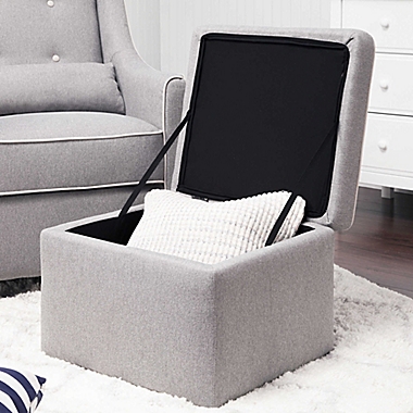 Davinci Owen Glider and Storage Ottoman in Grey/Cream. View a larger version of this product image.