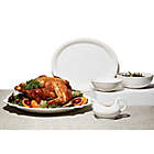 Alternate image 1 for Modern Farmhouse  Turkey Beaded 21-Inch Scalloped Oval Platter in White