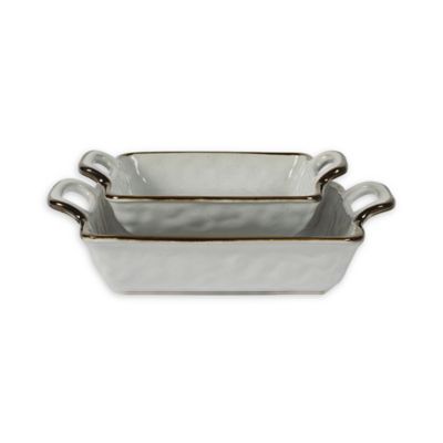 Tabletops Gallery&reg; Geneva Square Baking Dishes in Cream (Set of 2)