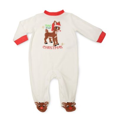 Baby's First Christmas Footie in White | buybuy BABY