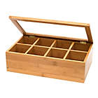 Alternate image 2 for Lipper International 8-Compartment Bamboo Tea Box with Acrylic Cover