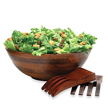 Lipper Cherry Wood 3-Piece &quot;Hands&quot; Salad Serving Set. View a larger version of this product image.