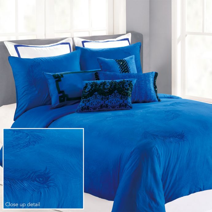 Nanette Lepore Villa Peacock Duvet Cover Set In Cobalt Bed Bath