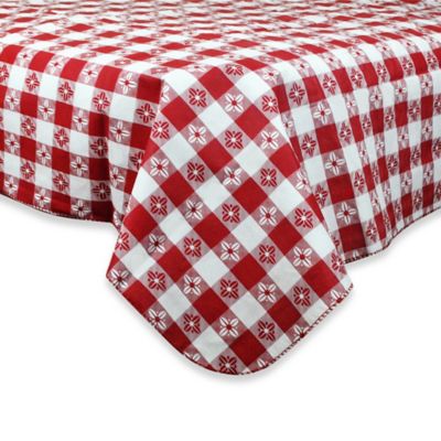 Checd Peva Tablecloth Bed Bath, Round Gingham Tablecloths Red