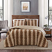 Snow Leopard Faux Fur 3-Piece Comforter Set