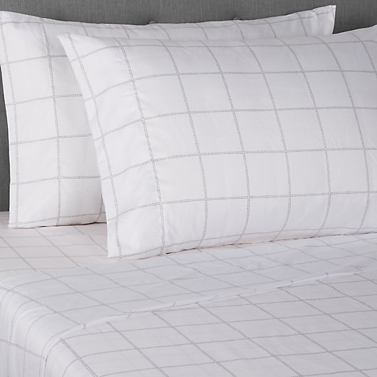 Alternate image 1 for Simply Essential™ Truly Soft™ Microfiber Standard Pillowcases in Windowpane (Set of 2)